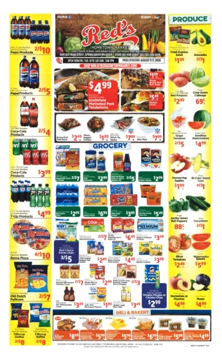Red's Hometown Market flyer page 1