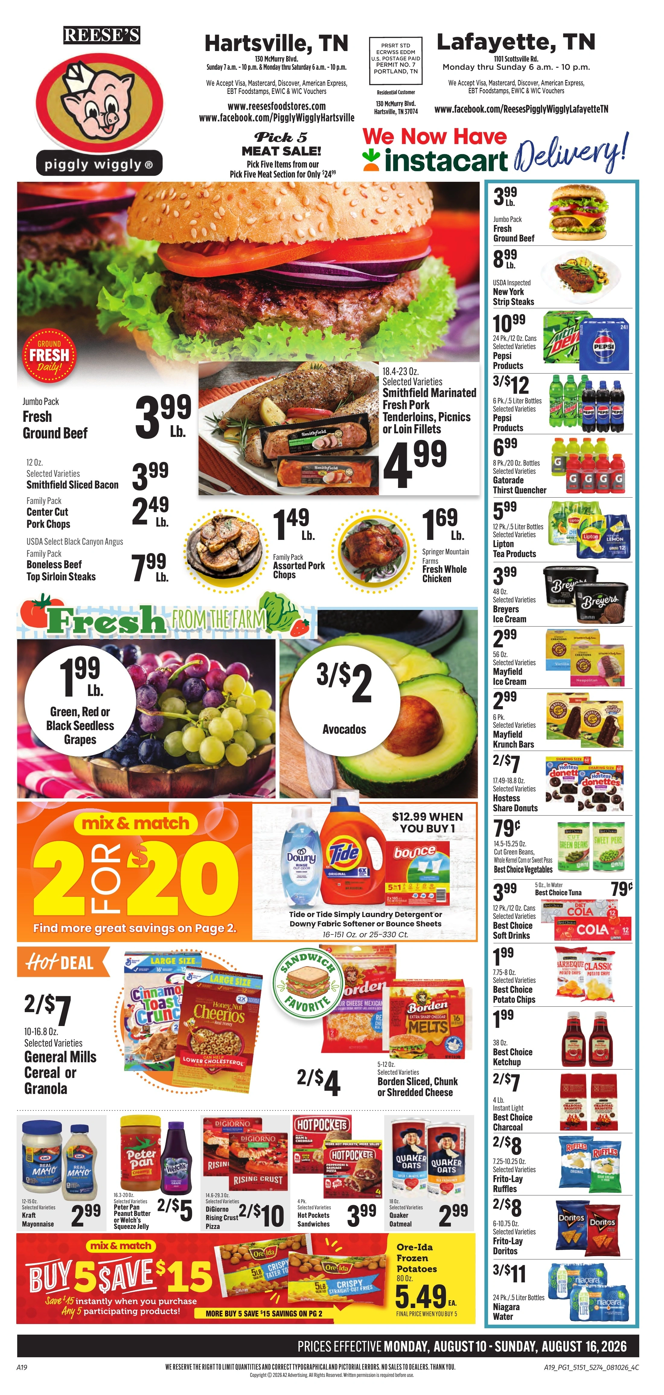 Reese's Food Stores flyer page 1
