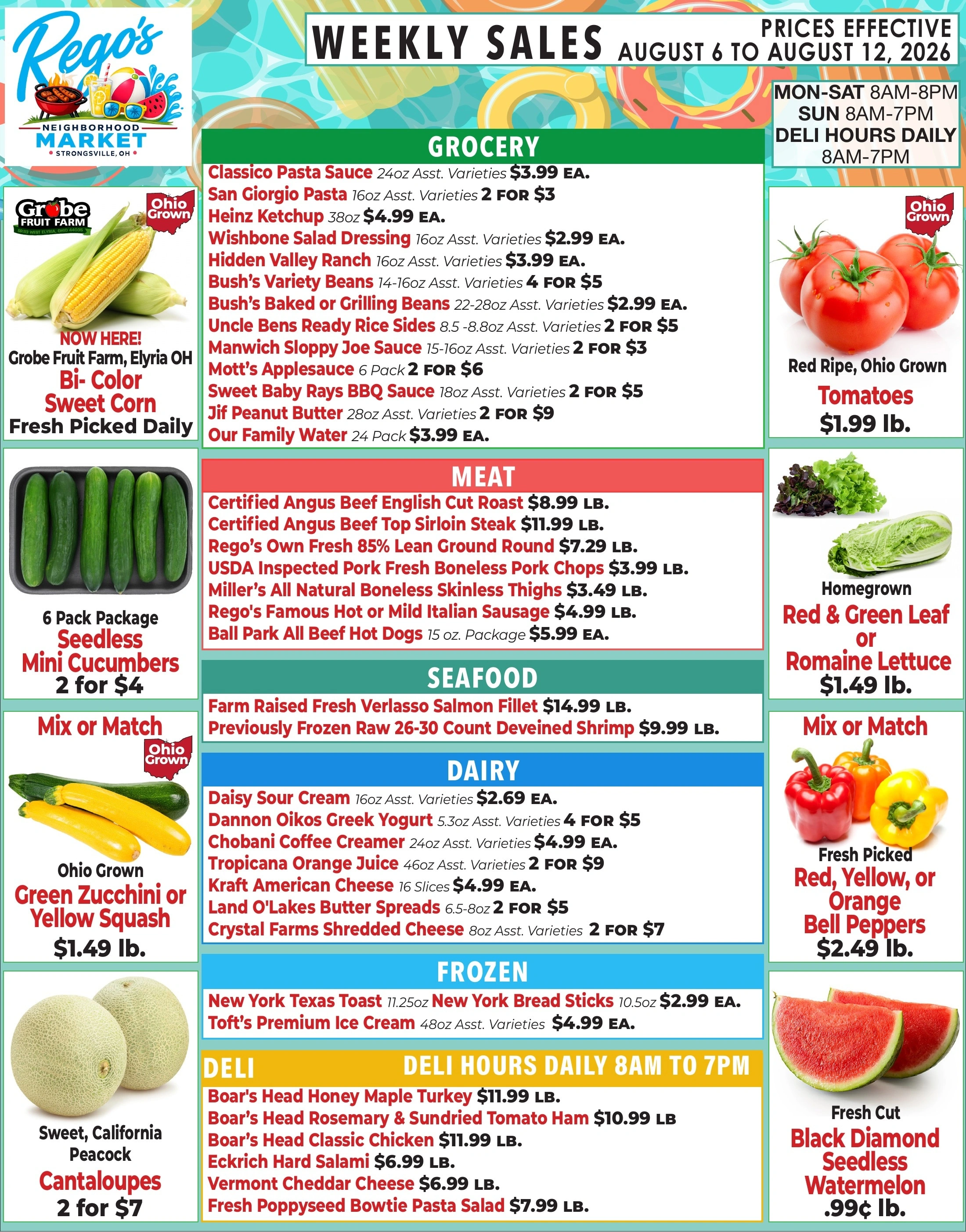 Rego's Neighborhood Market flyer page 1
