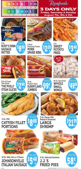 Renfroe's Market 3 Days Only Back To School Sale Weekly Ad