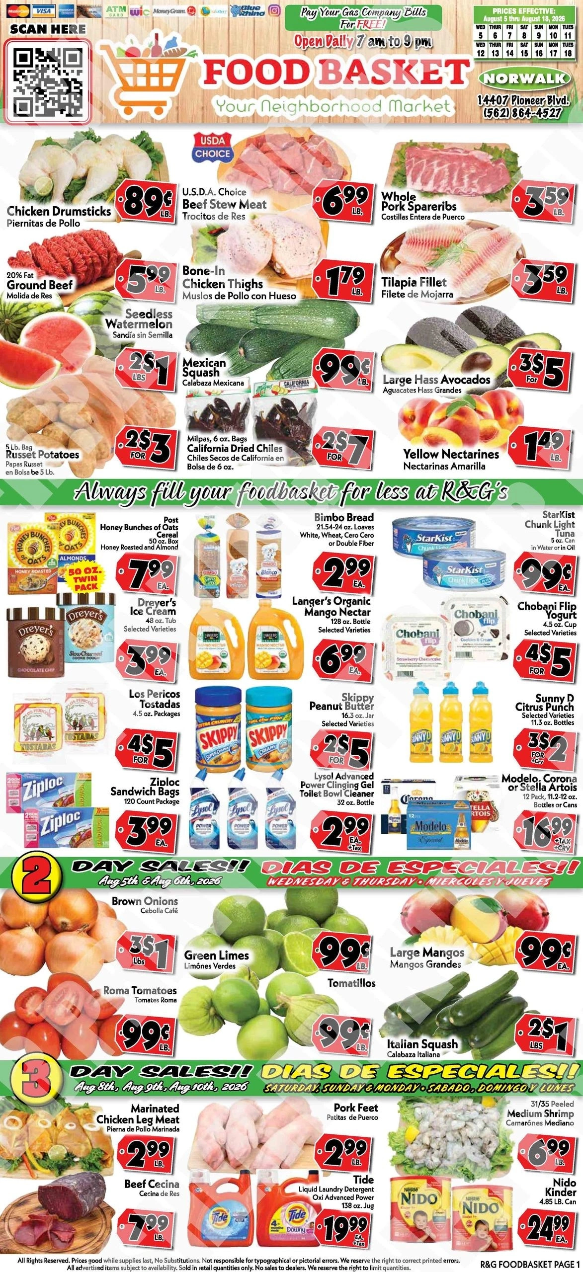 R&G's Food Basket flyer page 1