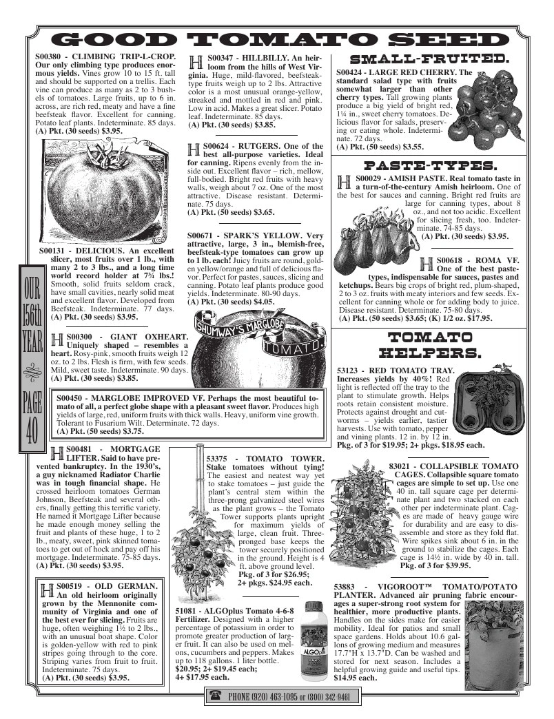 R.H. Shumway flyer page 40