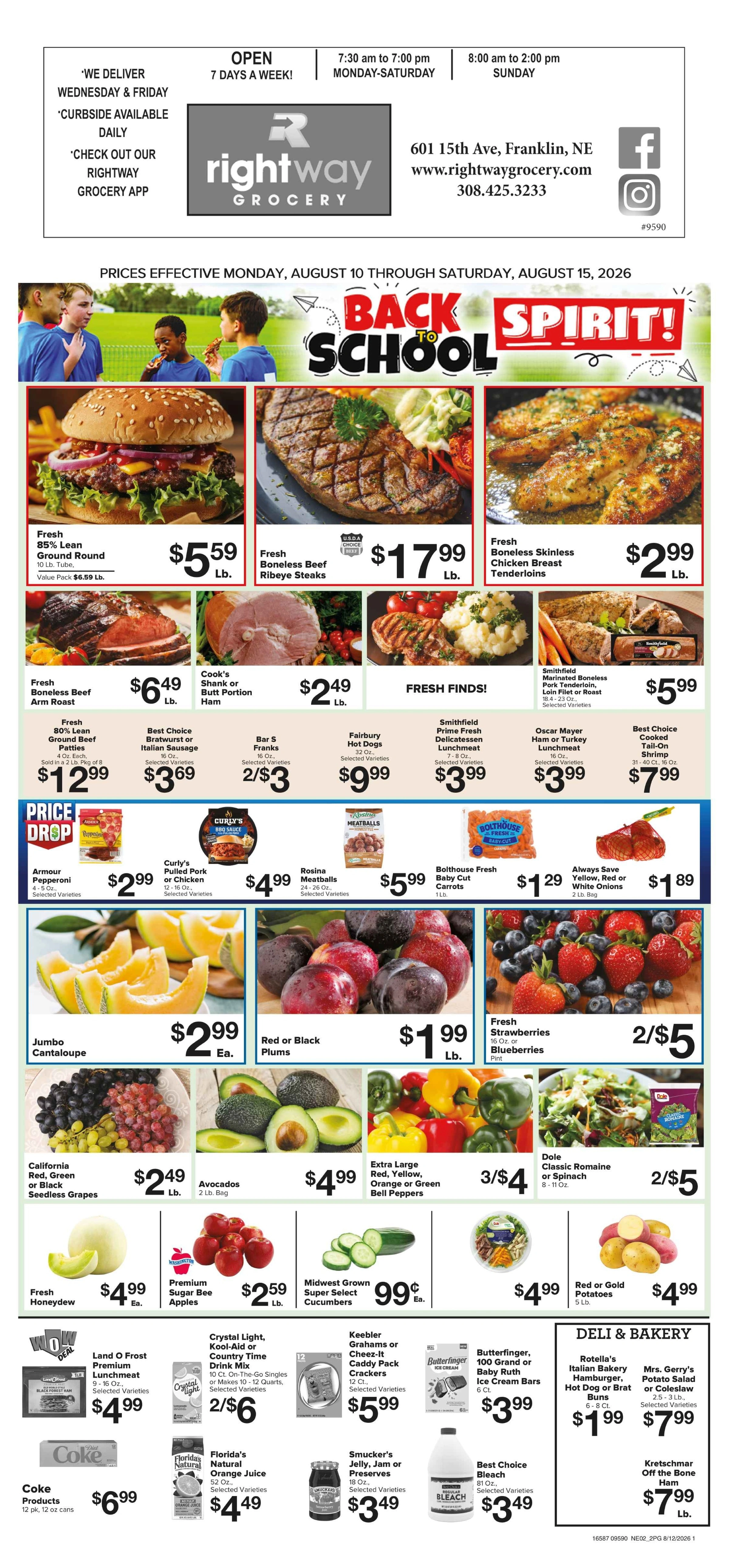 Rightway Grocery flyer page 1