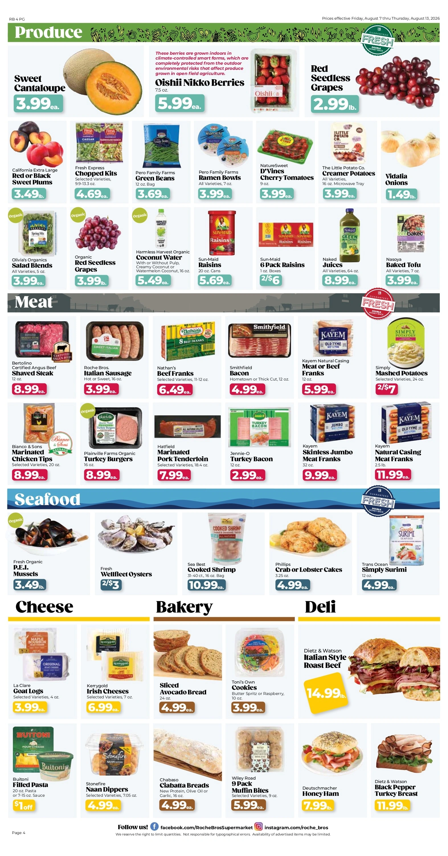Roche Bros. flyer page 4