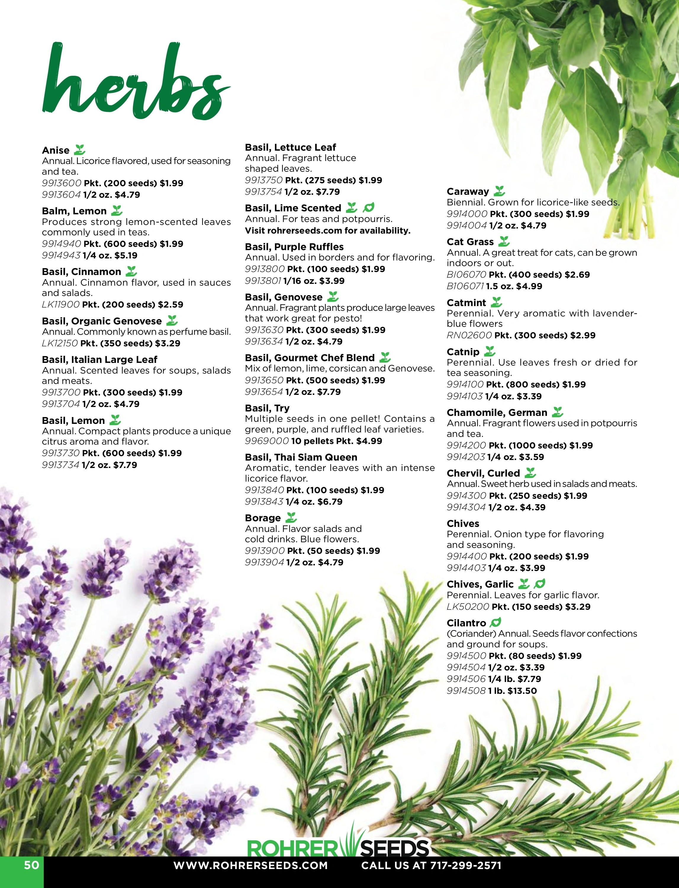 Rohrer Seeds flyer page 50