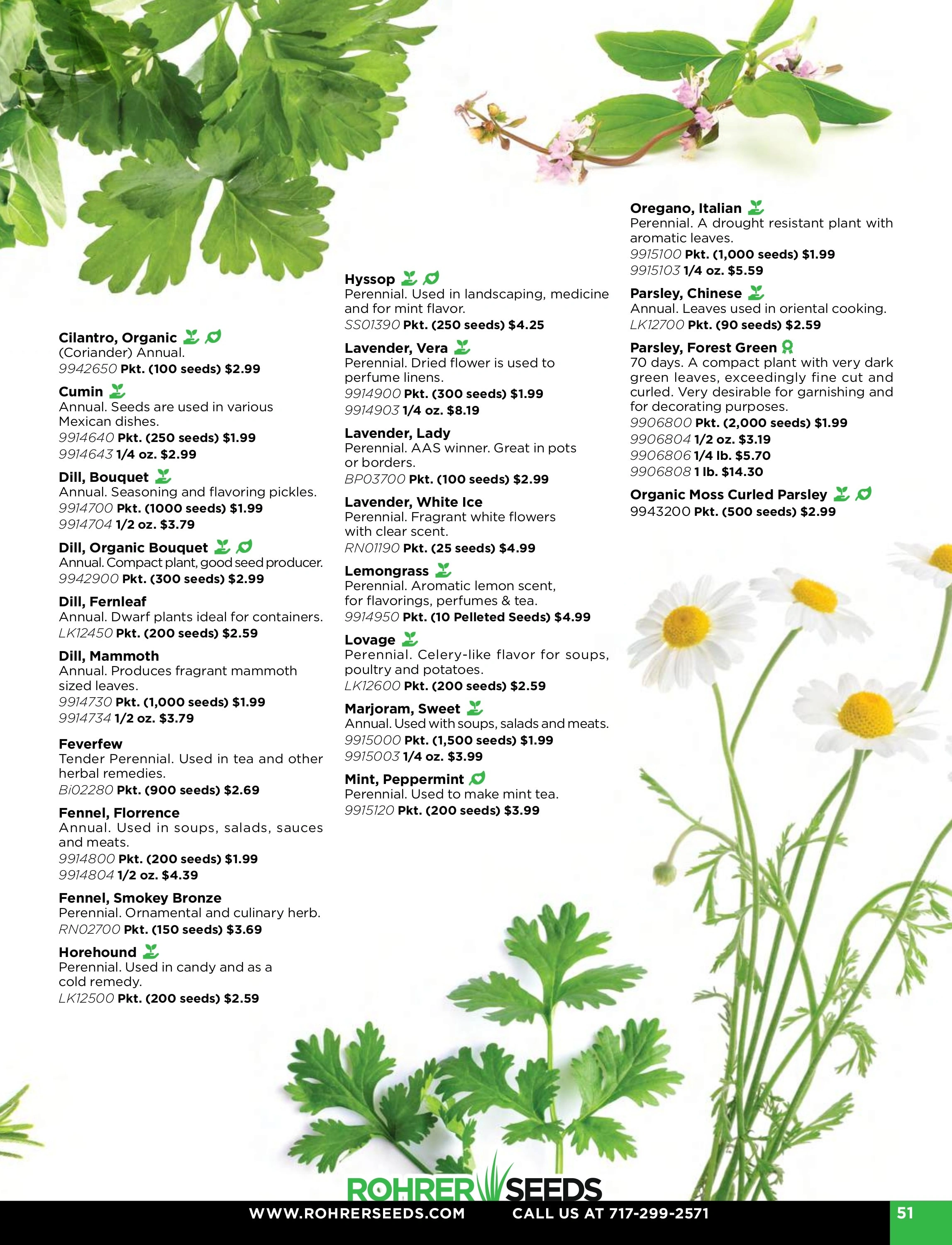 Rohrer Seeds flyer page 51