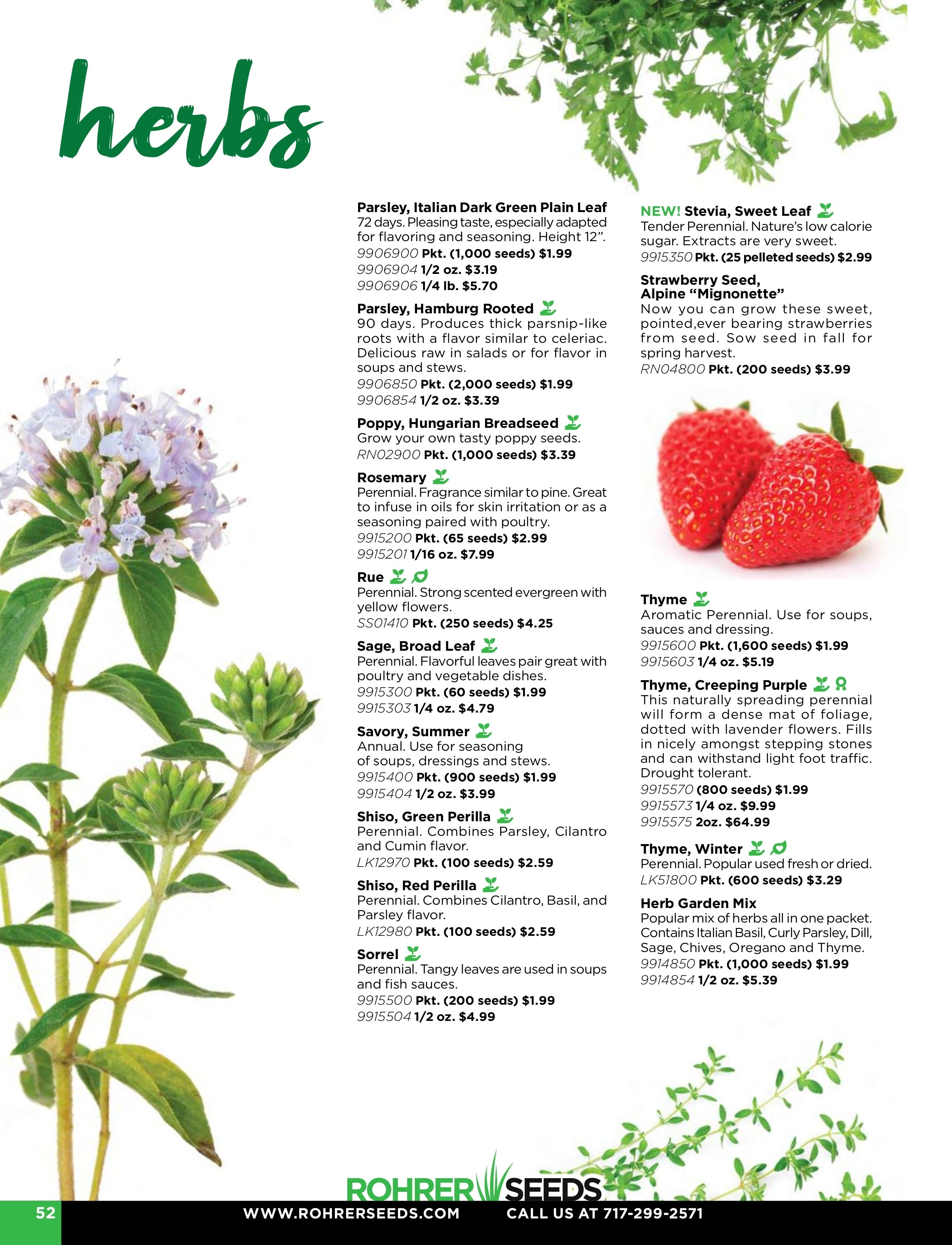 Rohrer Seeds flyer page 52