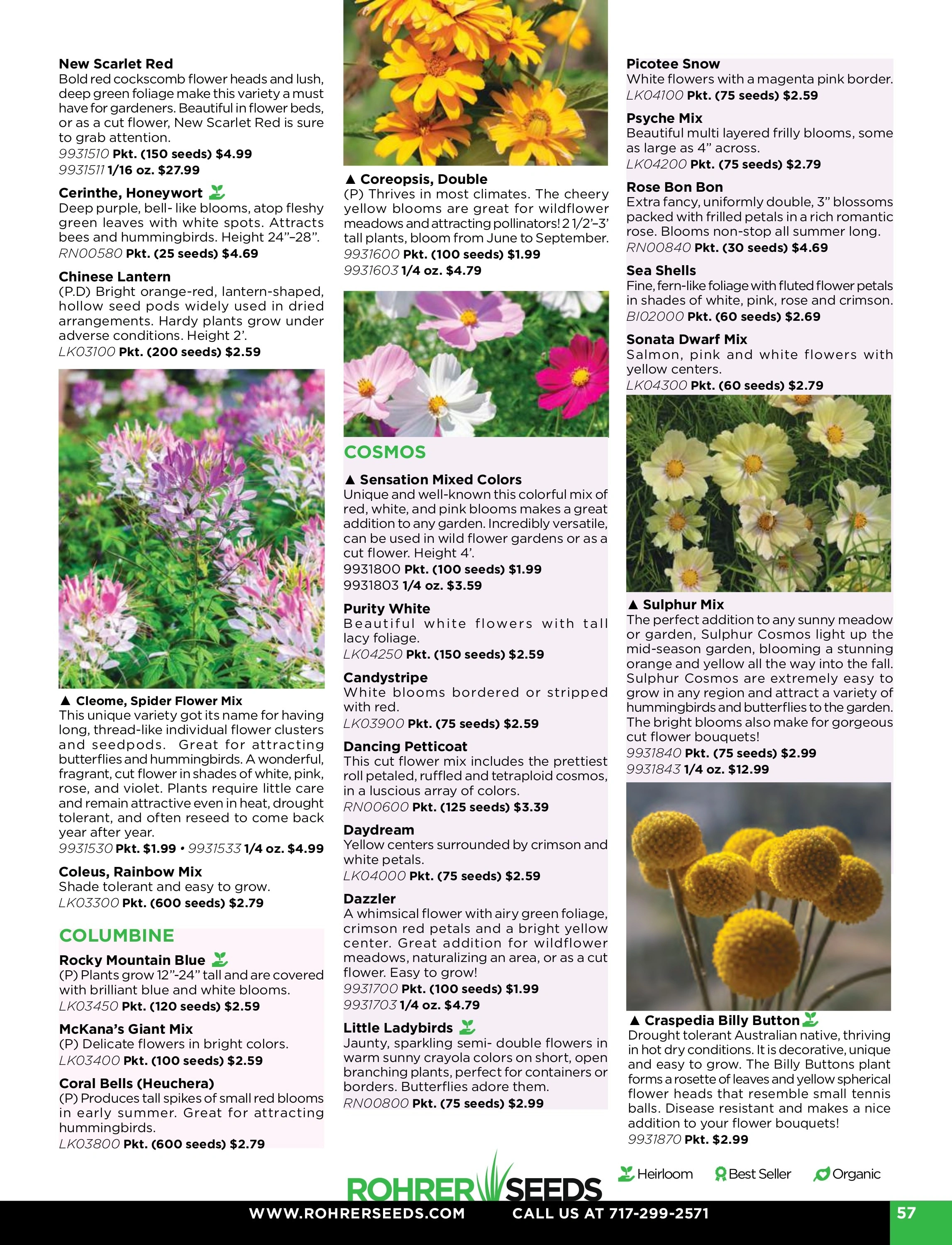 Rohrer Seeds flyer page 57