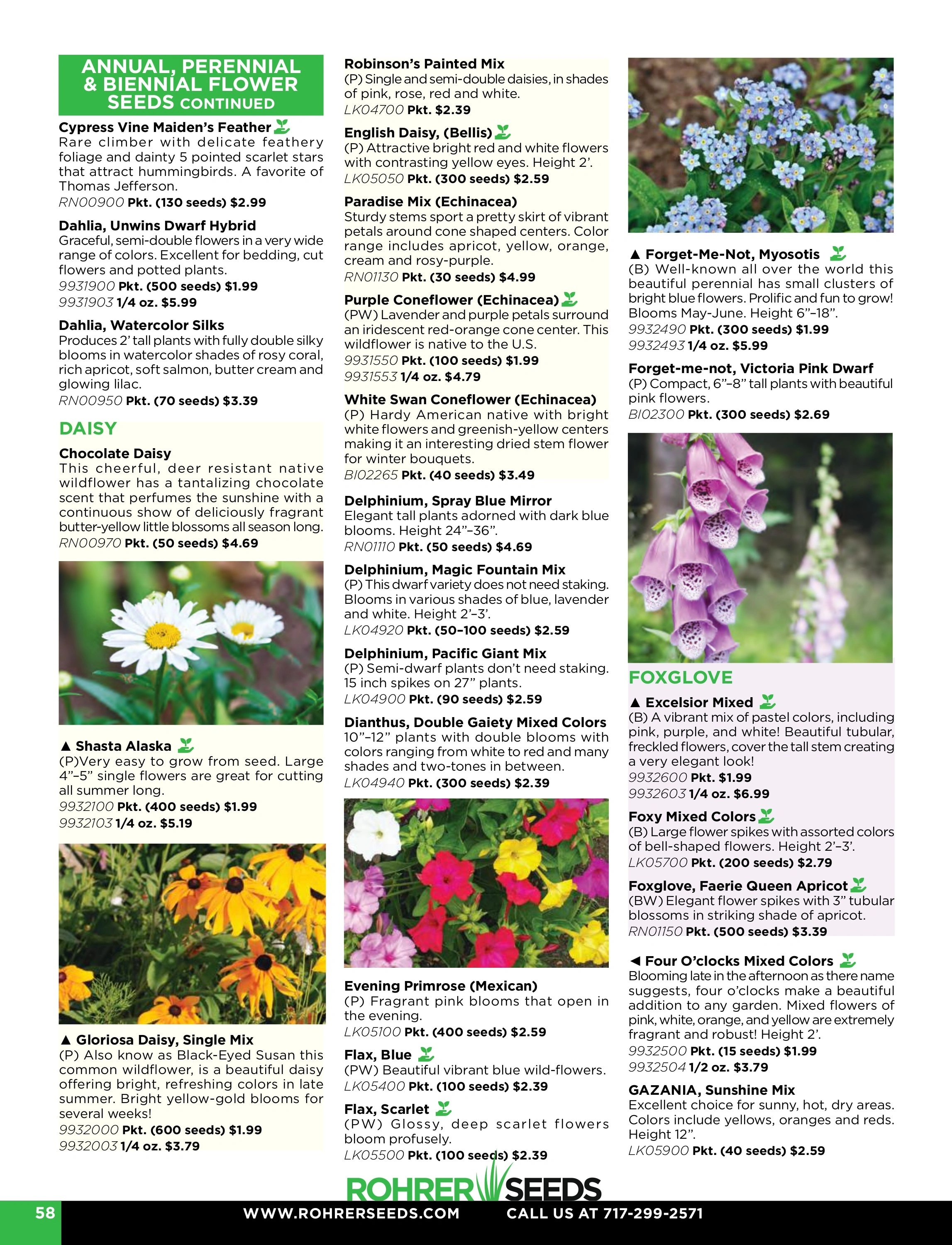 Rohrer Seeds flyer page 58