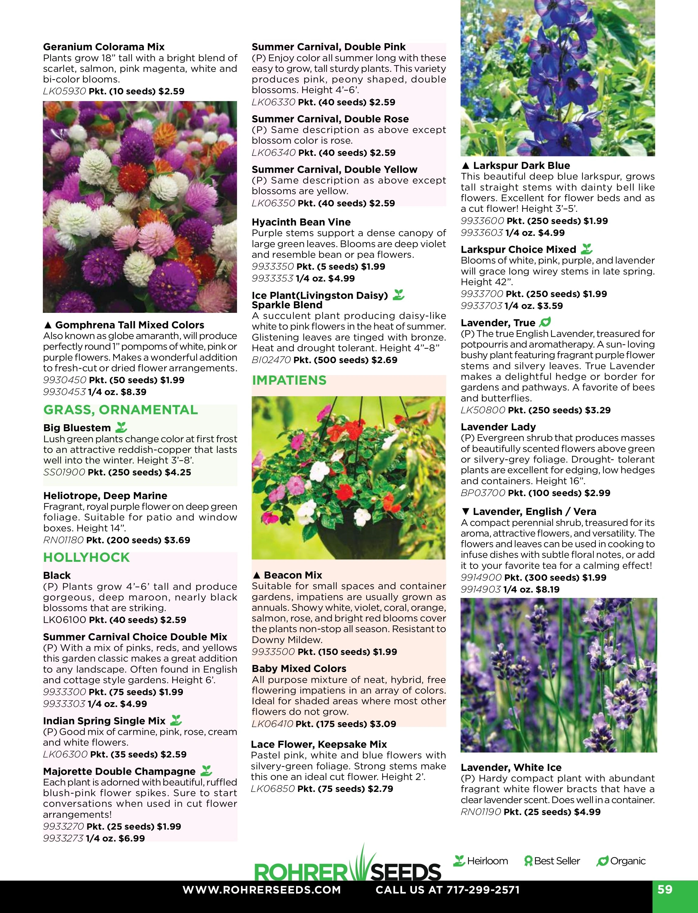 Rohrer Seeds flyer page 59