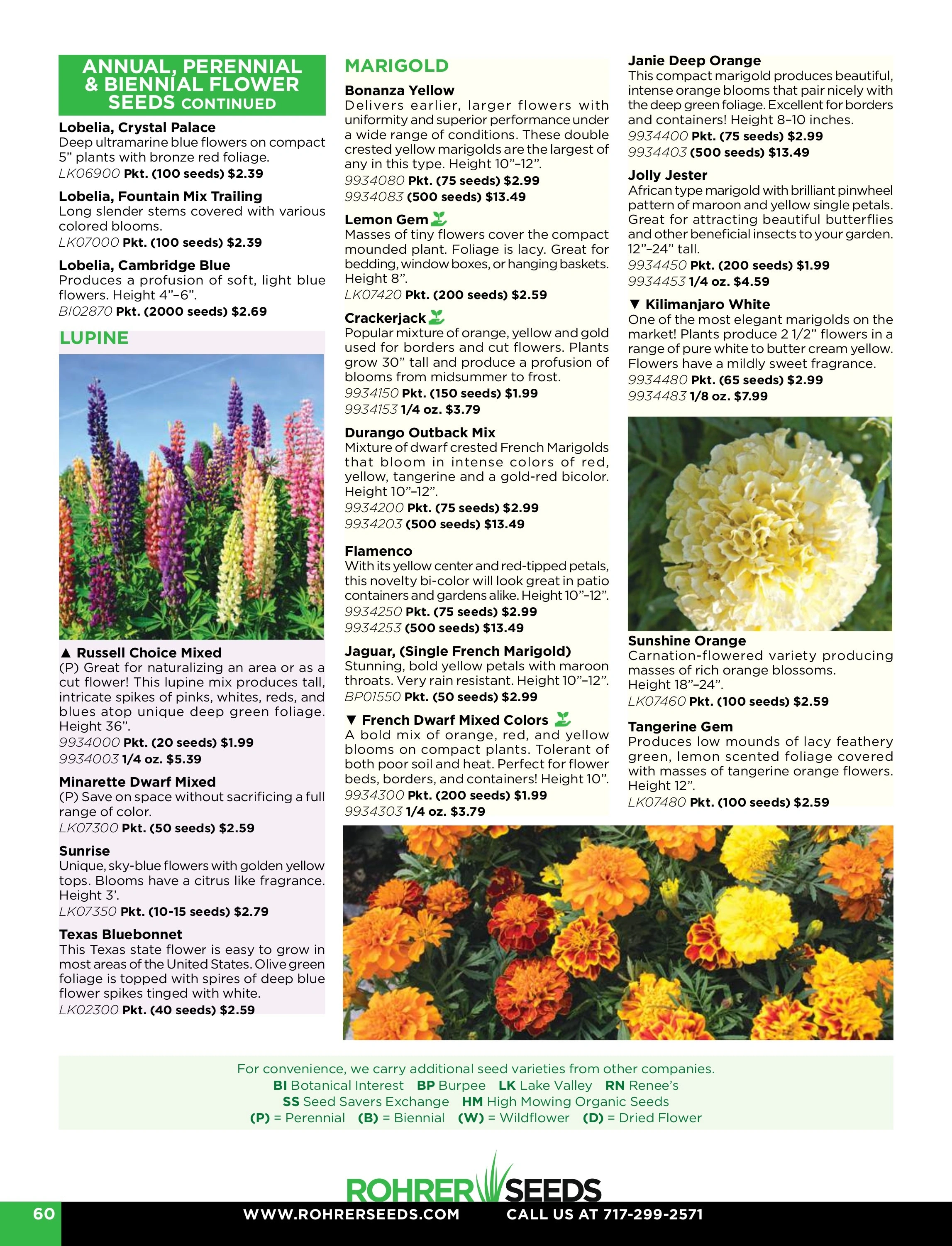 Rohrer Seeds flyer page 60