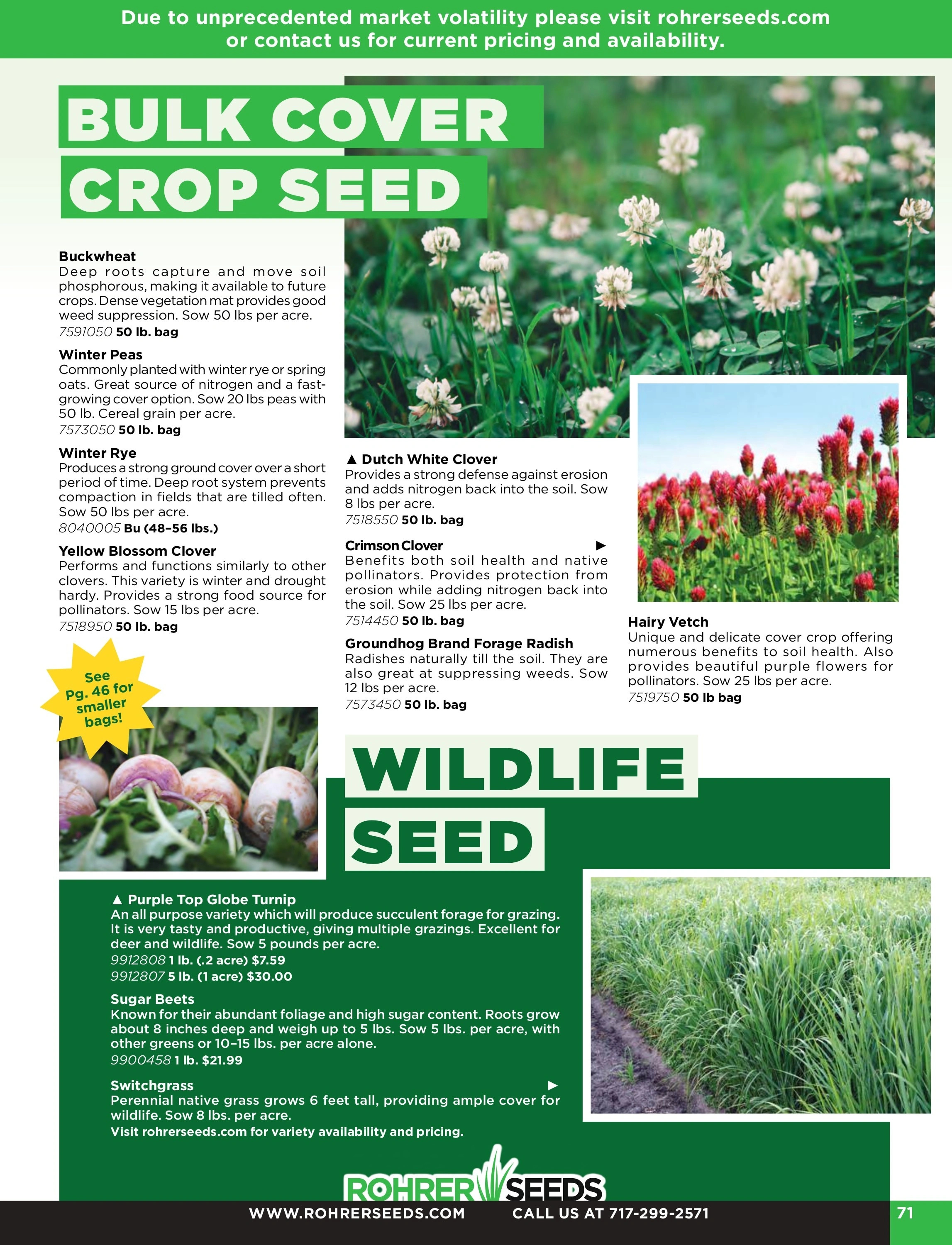 Rohrer Seeds flyer page 71