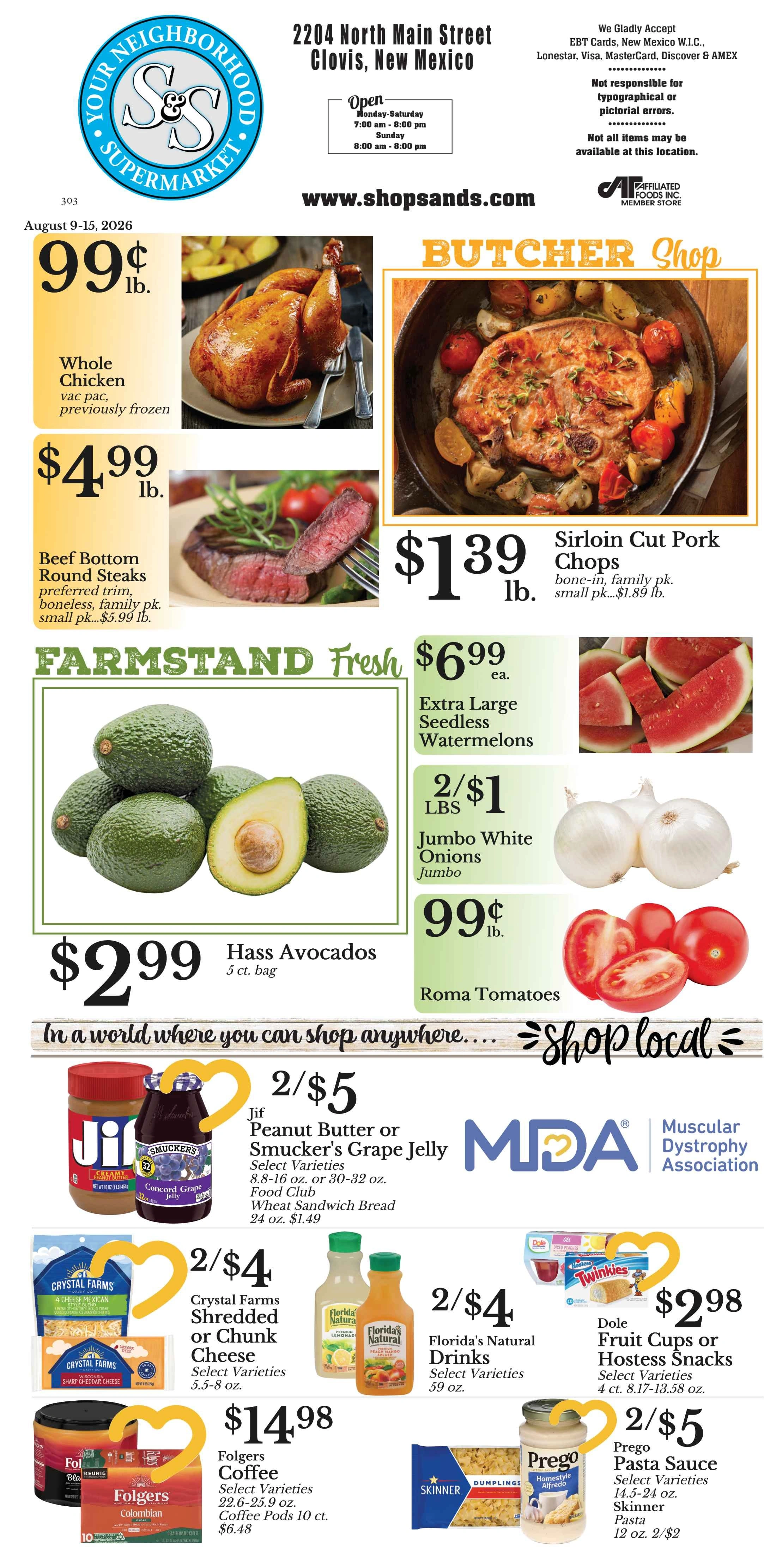 S&S Supermarket flyer page 1