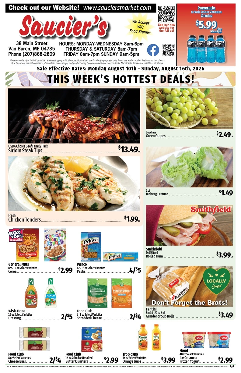 Saucier's Market flyer page 1