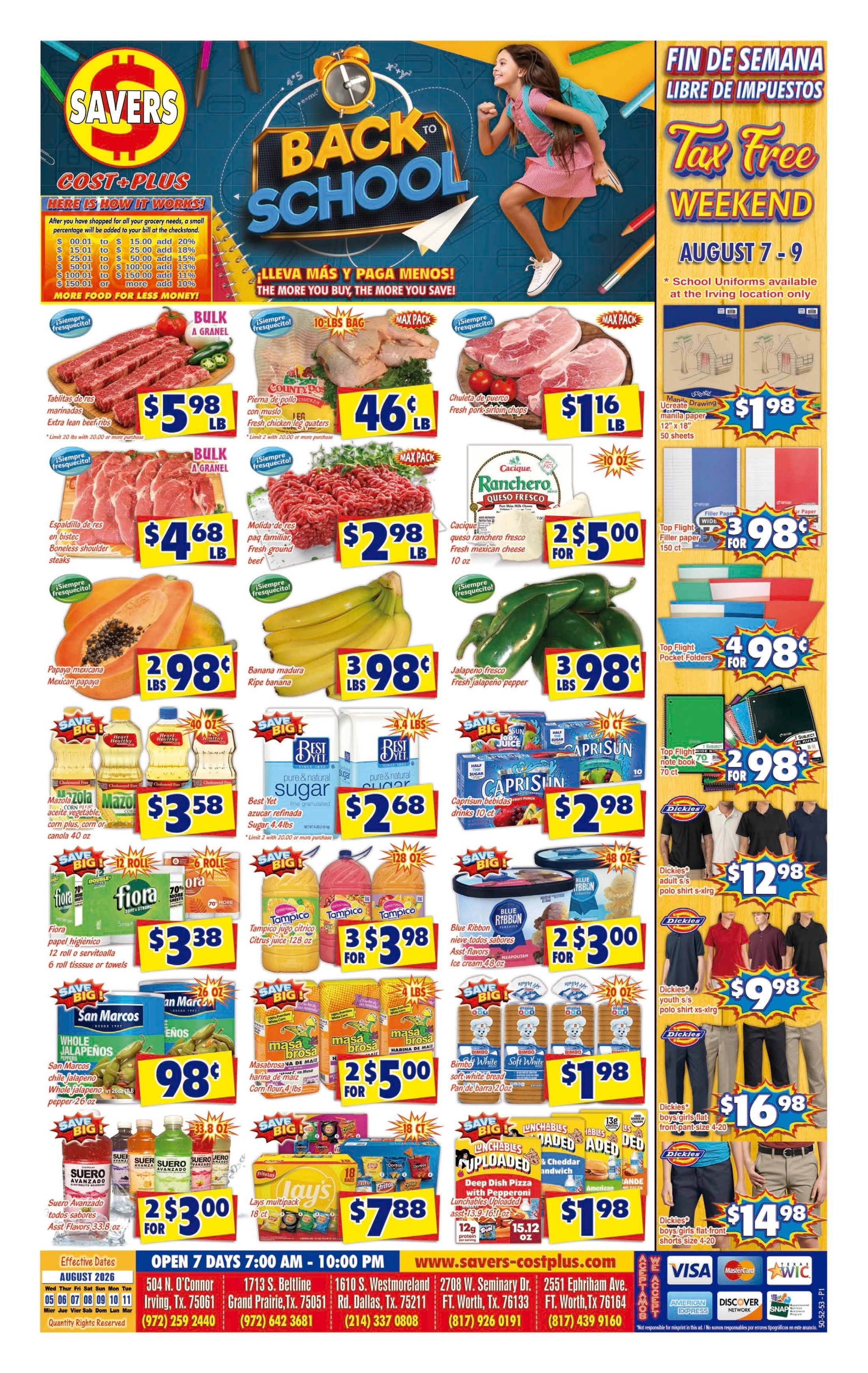 Savers Cost Plus flyer page 1