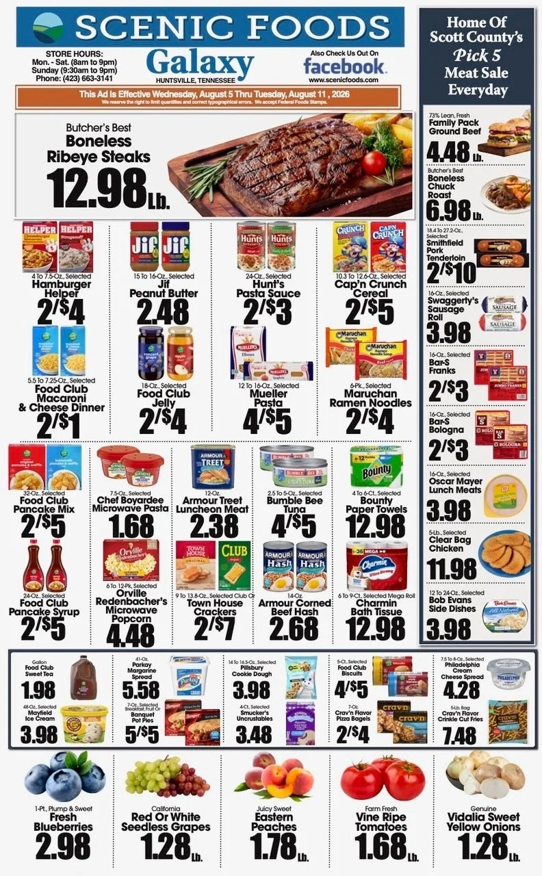 Scenic Foods flyer page 1