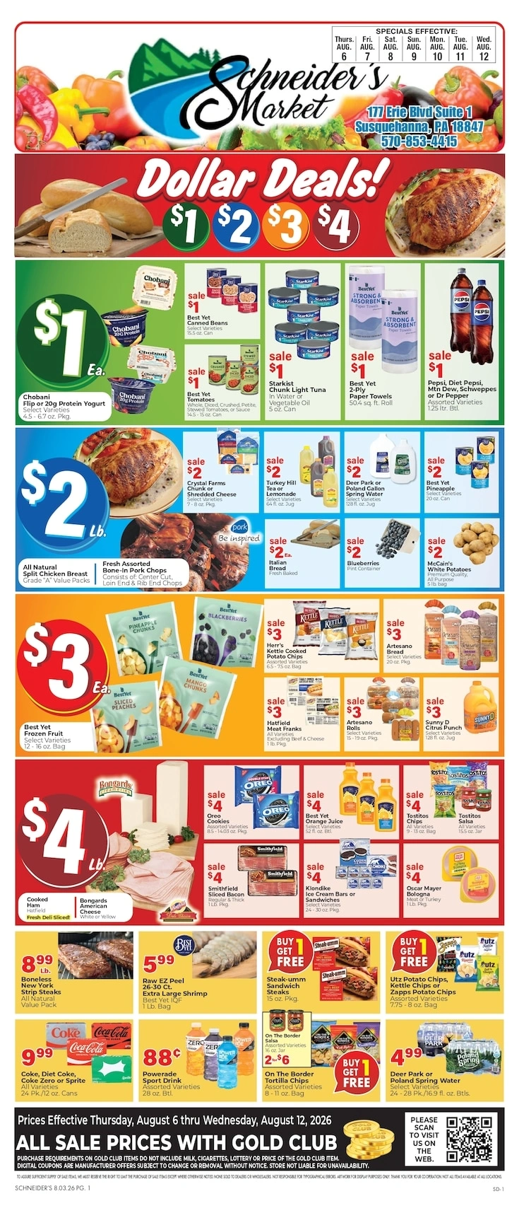 Schneider's Market of Susquehanna flyer page 1