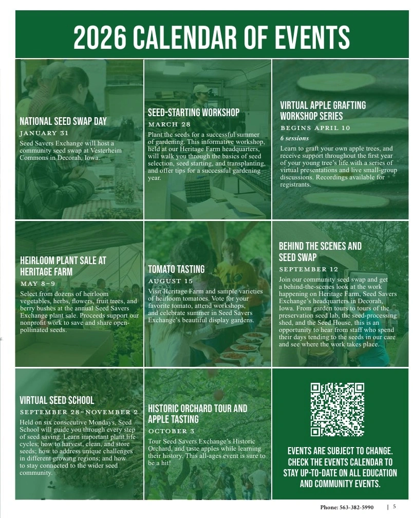 Seed Savers Exchange flyer page 5
