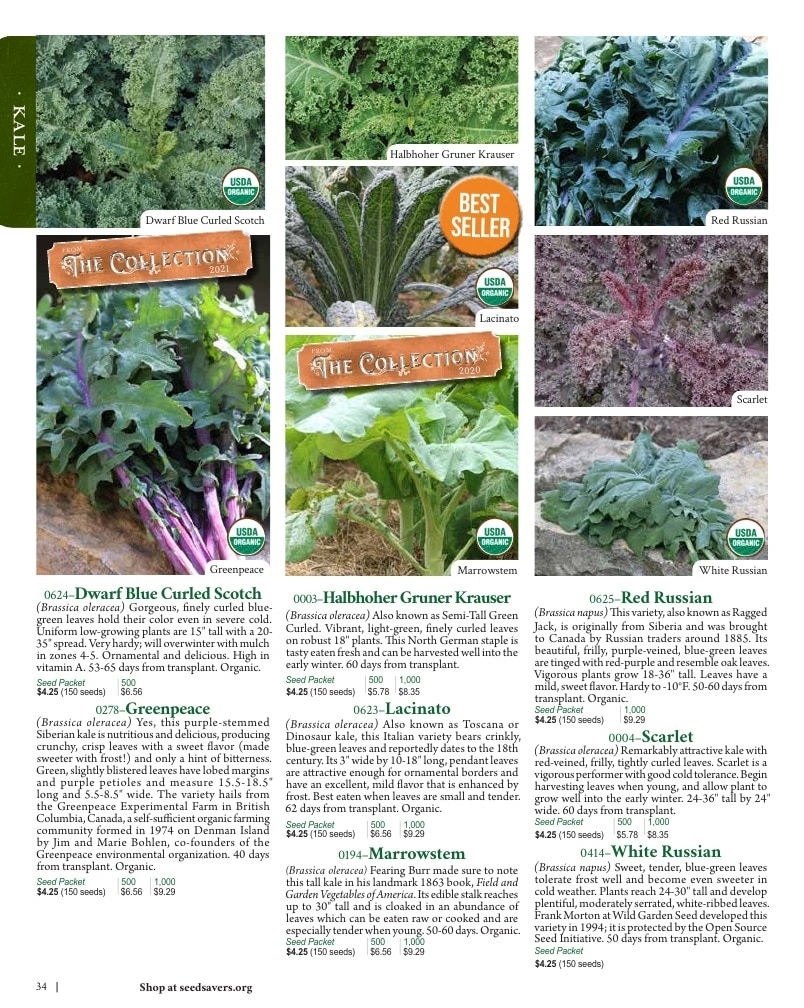 Seed Savers Exchange flyer page 34