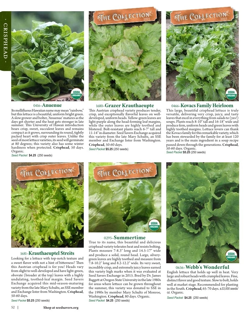 Seed Savers Exchange flyer page 52