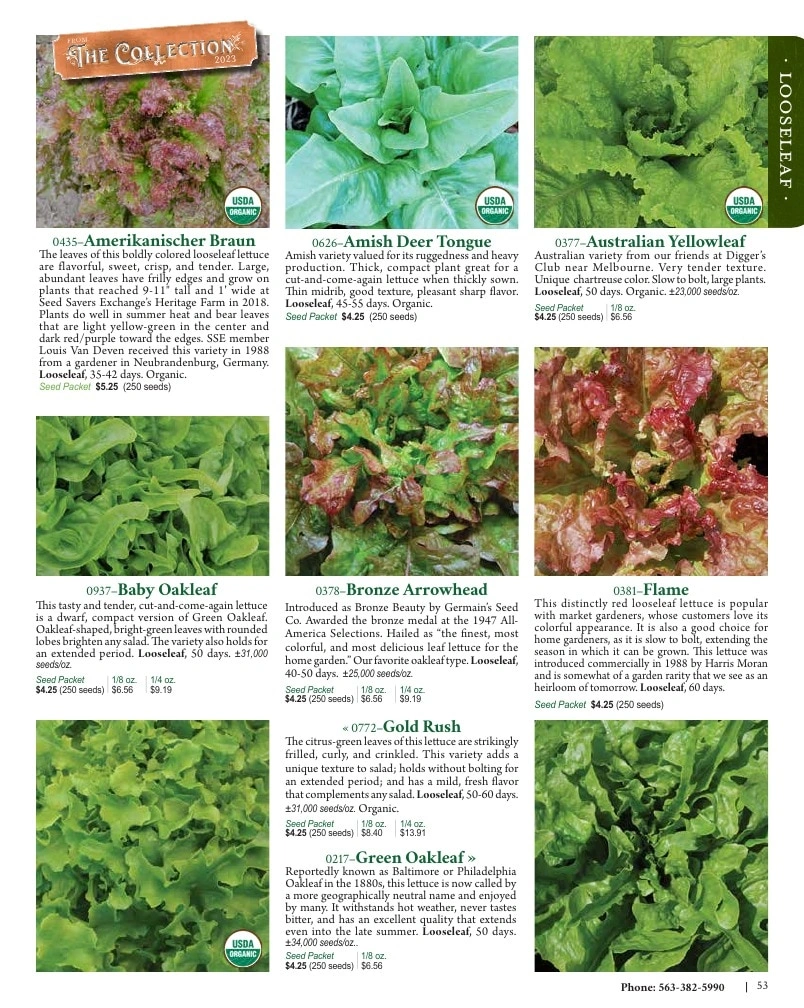 Seed Savers Exchange flyer page 53