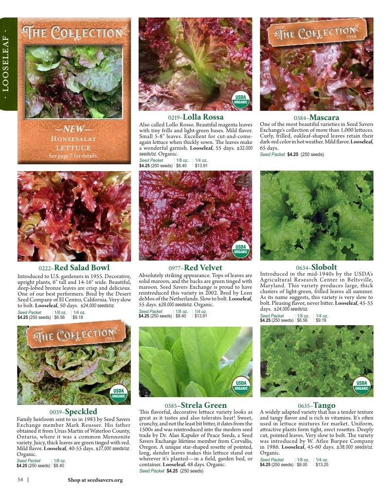 Seed Savers Exchange flyer page 54