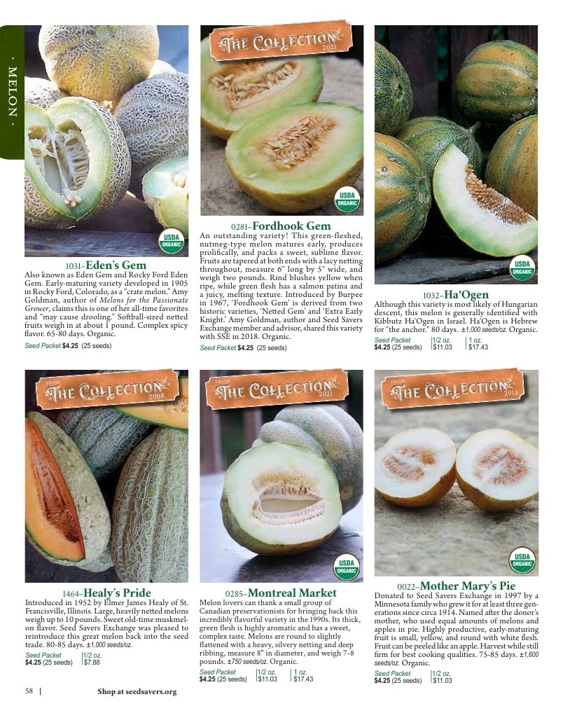 Seed Savers Exchange flyer page 58