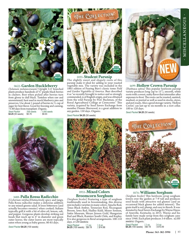 Seed Savers Exchange flyer page 61
