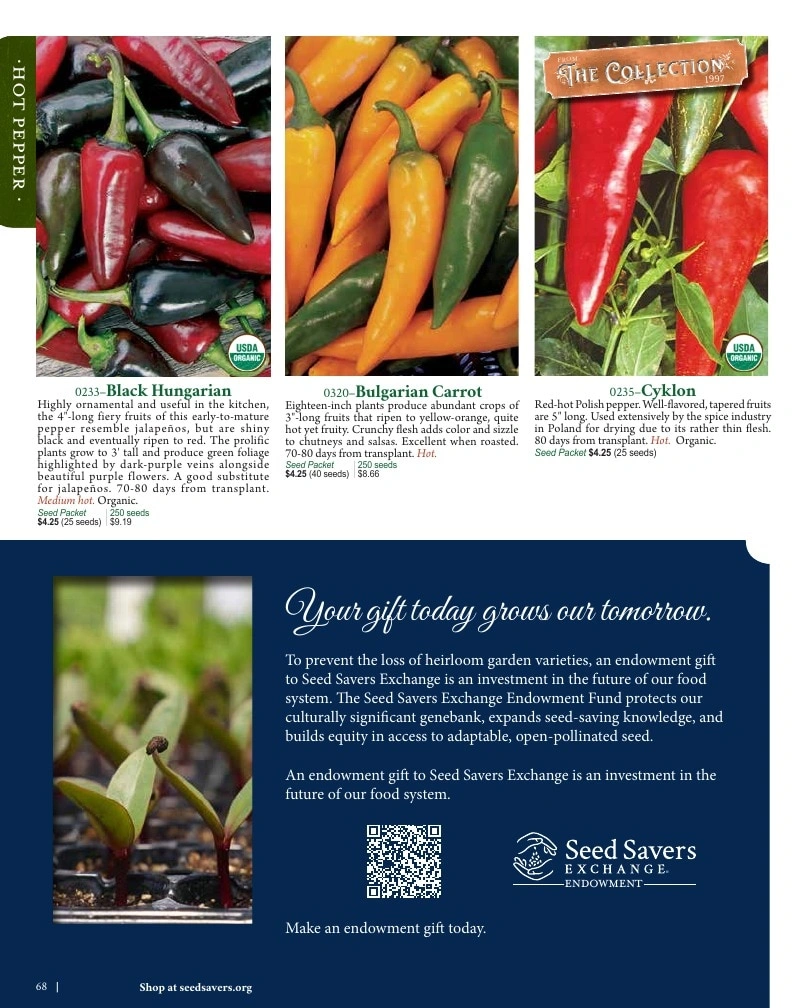 Seed Savers Exchange flyer page 68