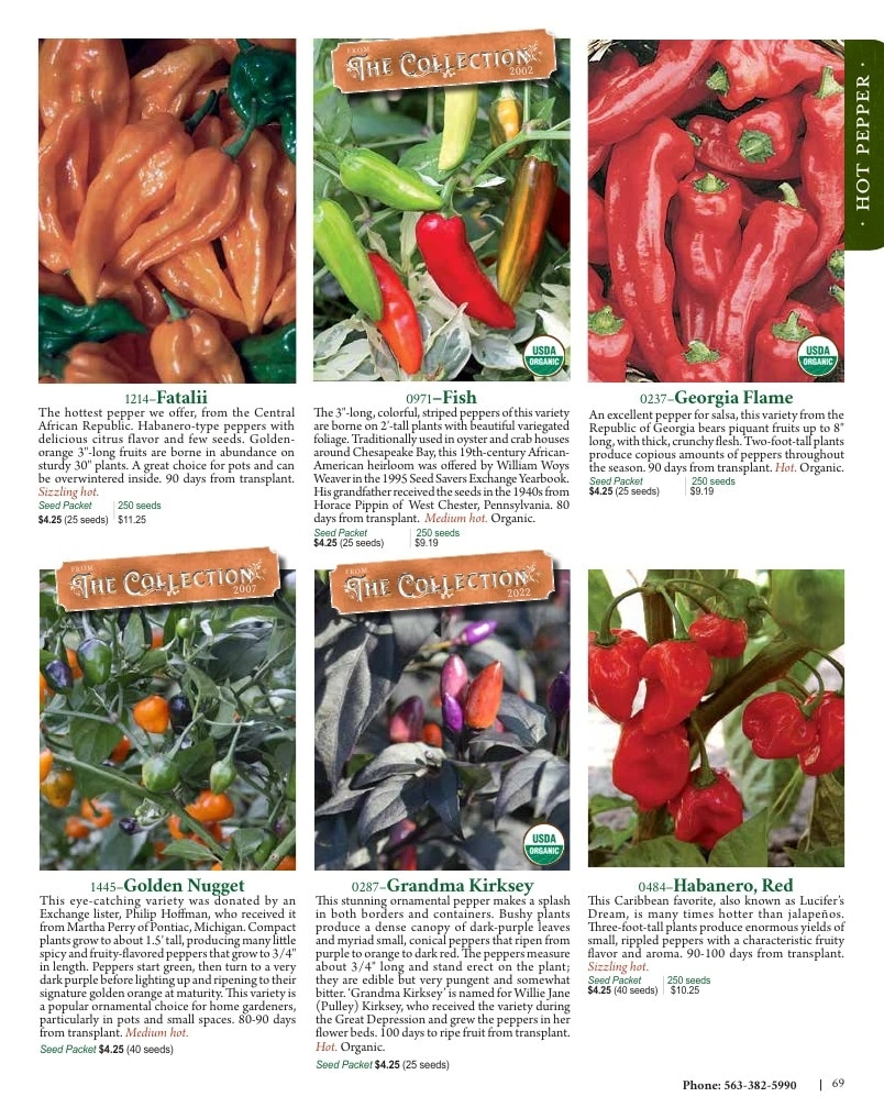 Seed Savers Exchange flyer page 69