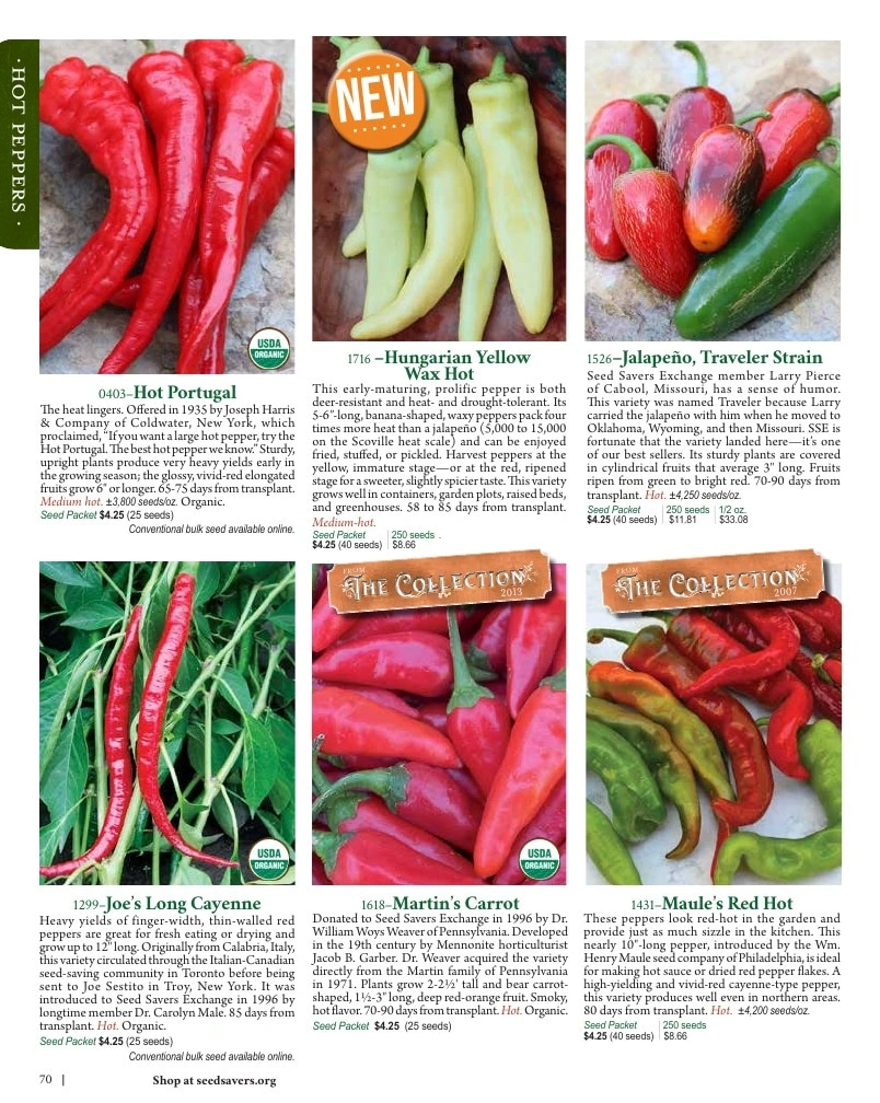 Seed Savers Exchange flyer page 70