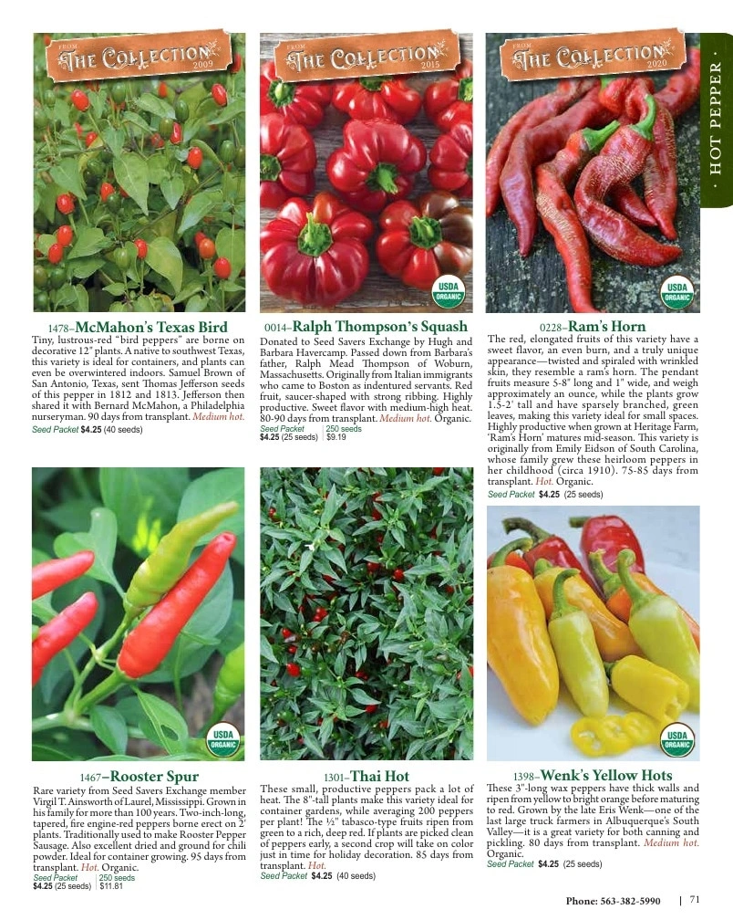 Seed Savers Exchange flyer page 71