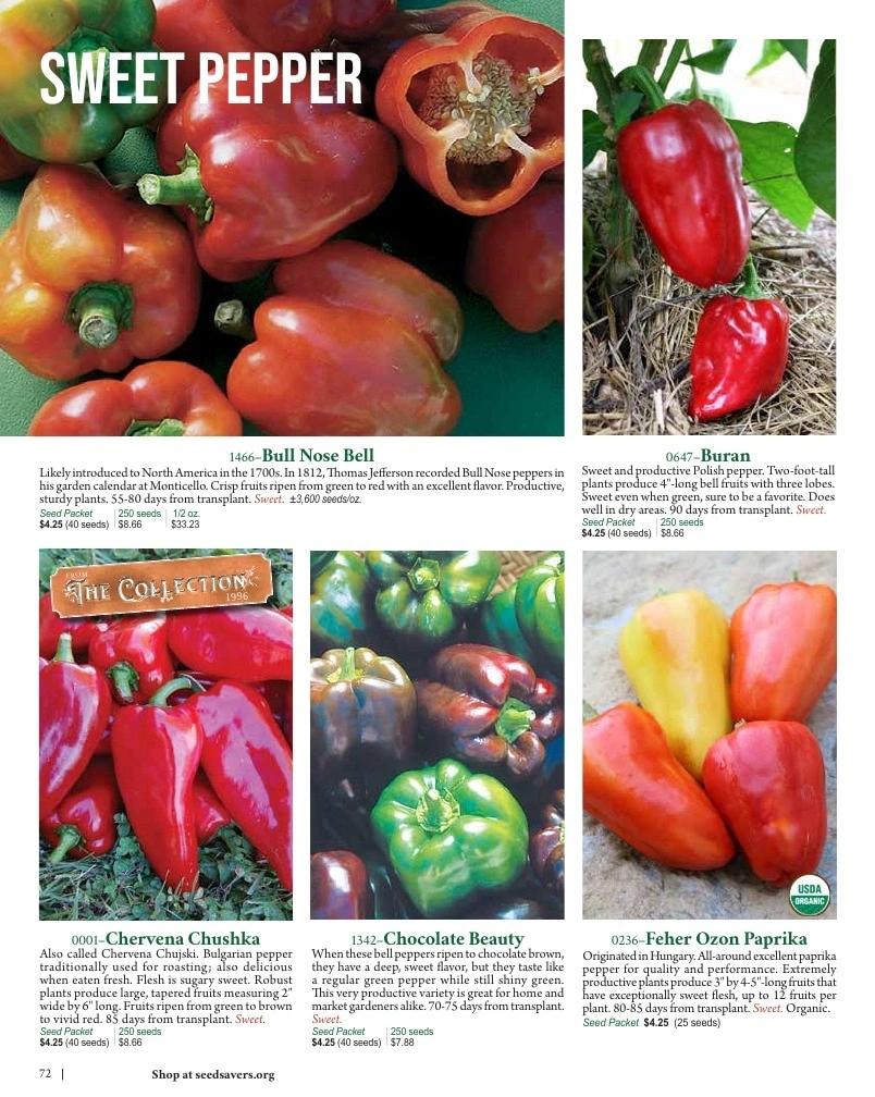 Seed Savers Exchange flyer page 72