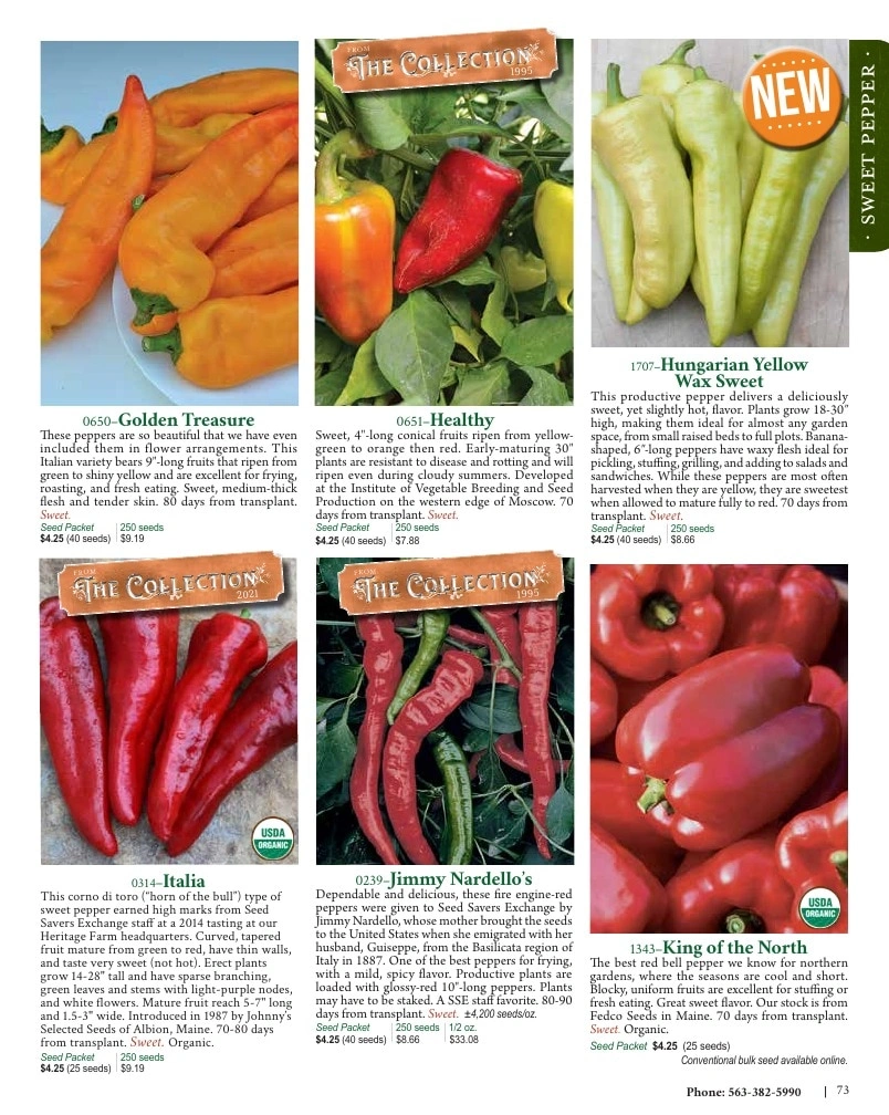 Seed Savers Exchange flyer page 73