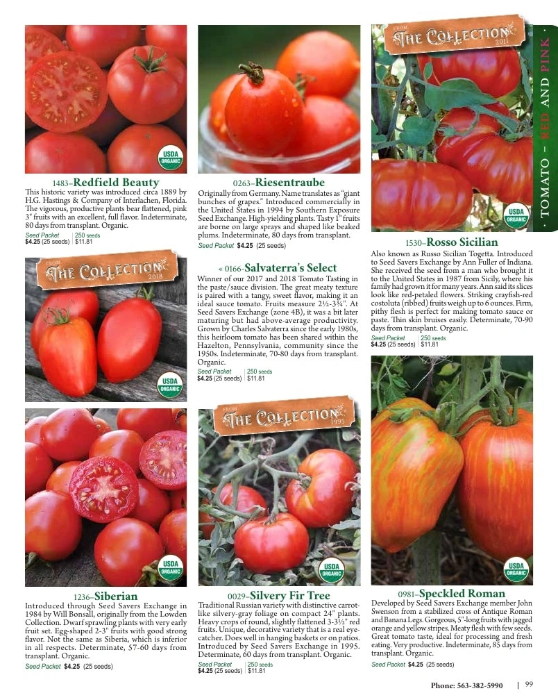 Seed Savers Exchange flyer page 99