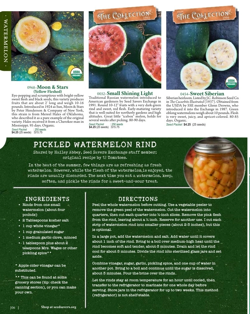 Seed Savers Exchange flyer page 106