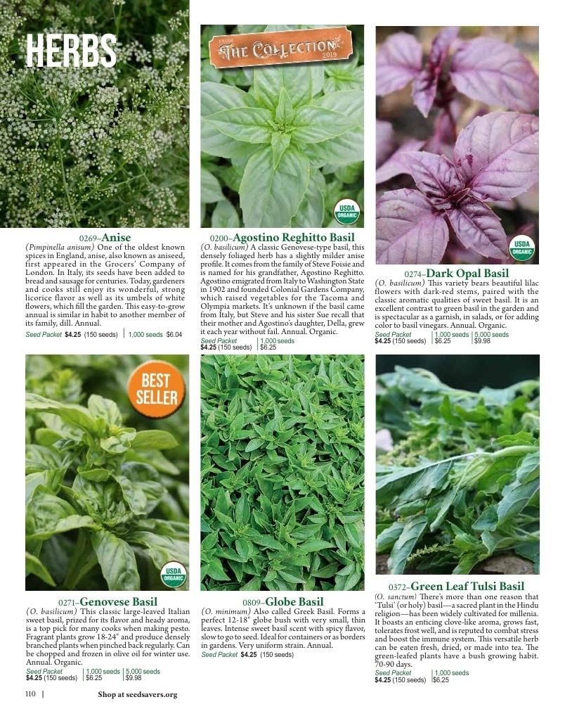 Seed Savers Exchange flyer page 110