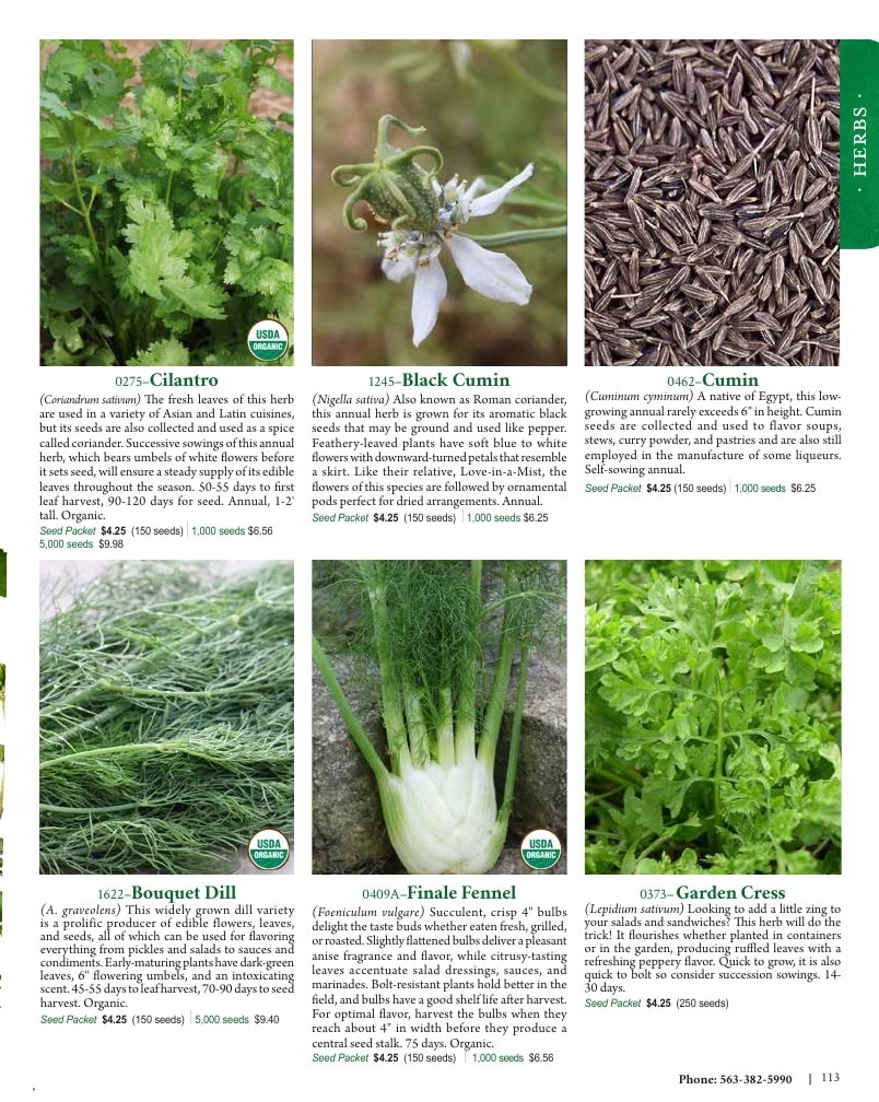 Seed Savers Exchange flyer page 113