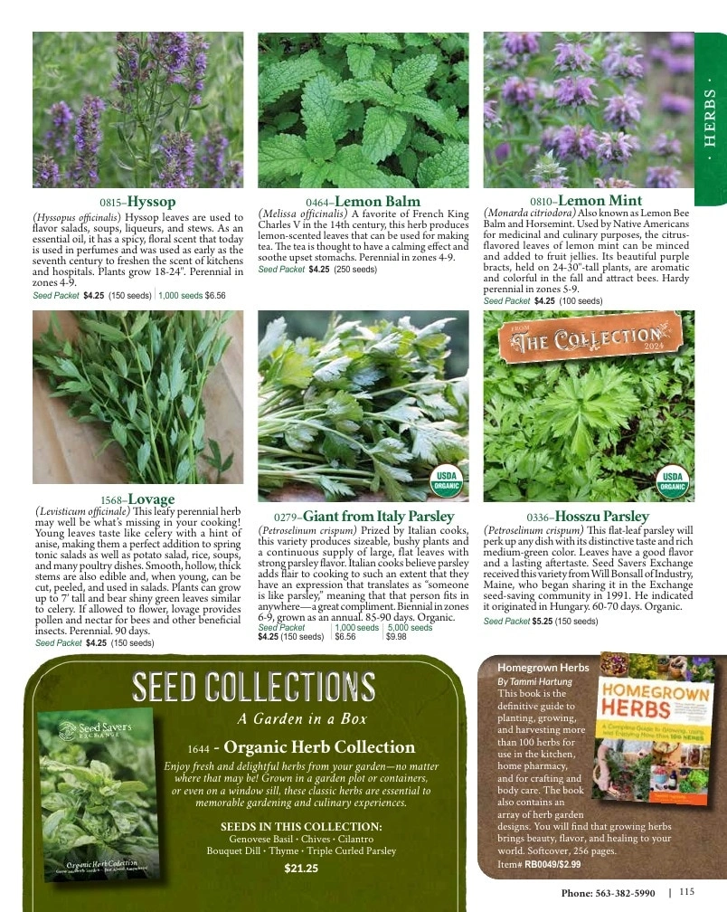 Seed Savers Exchange flyer page 115