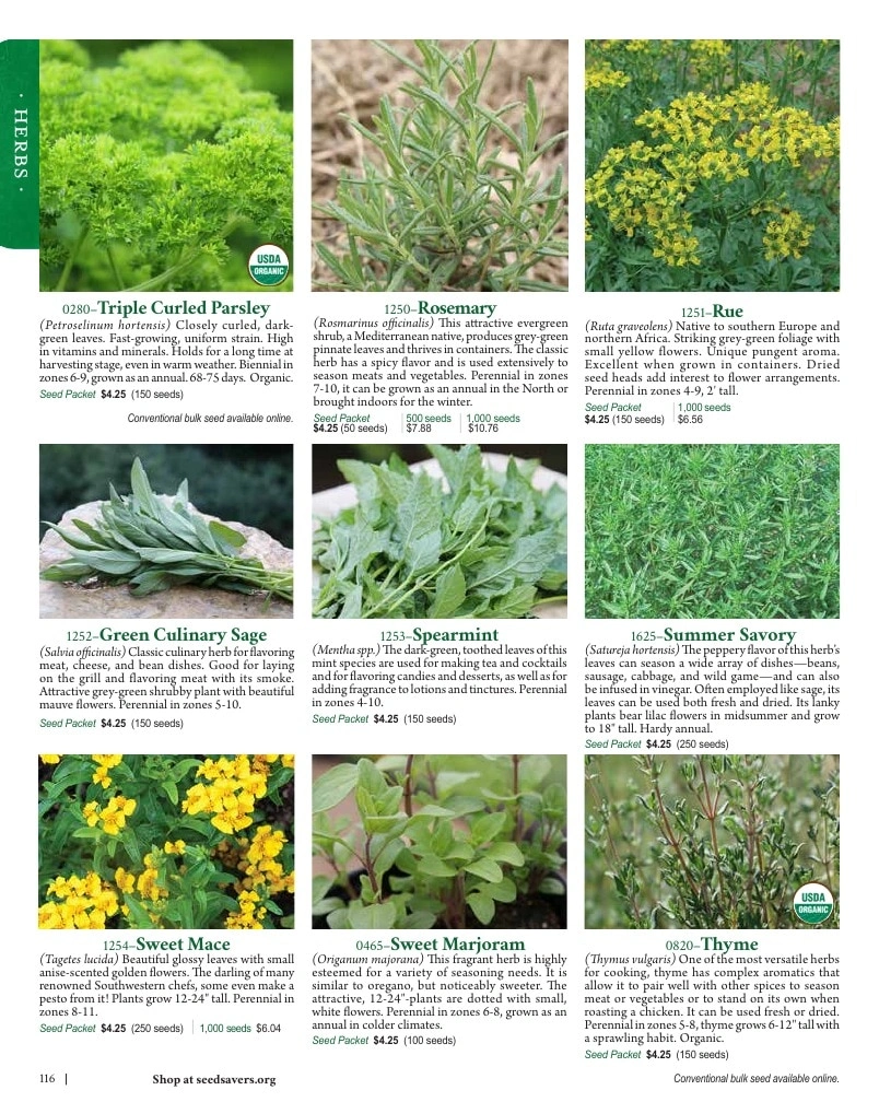 Seed Savers Exchange flyer page 116