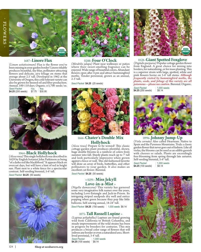 Seed Savers Exchange flyer page 124