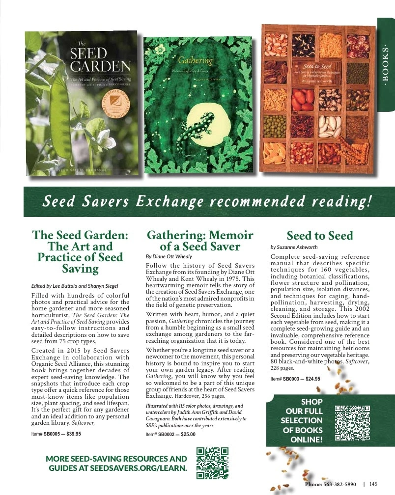 Seed Savers Exchange flyer page 145