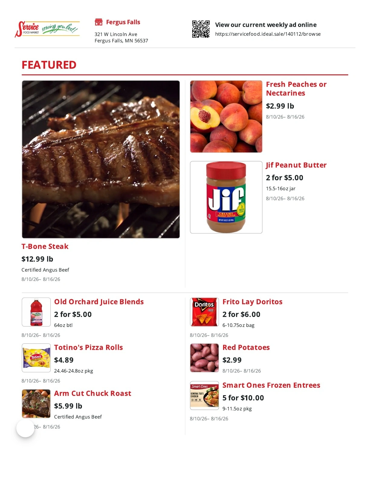 Service Food Market flyer page 1
