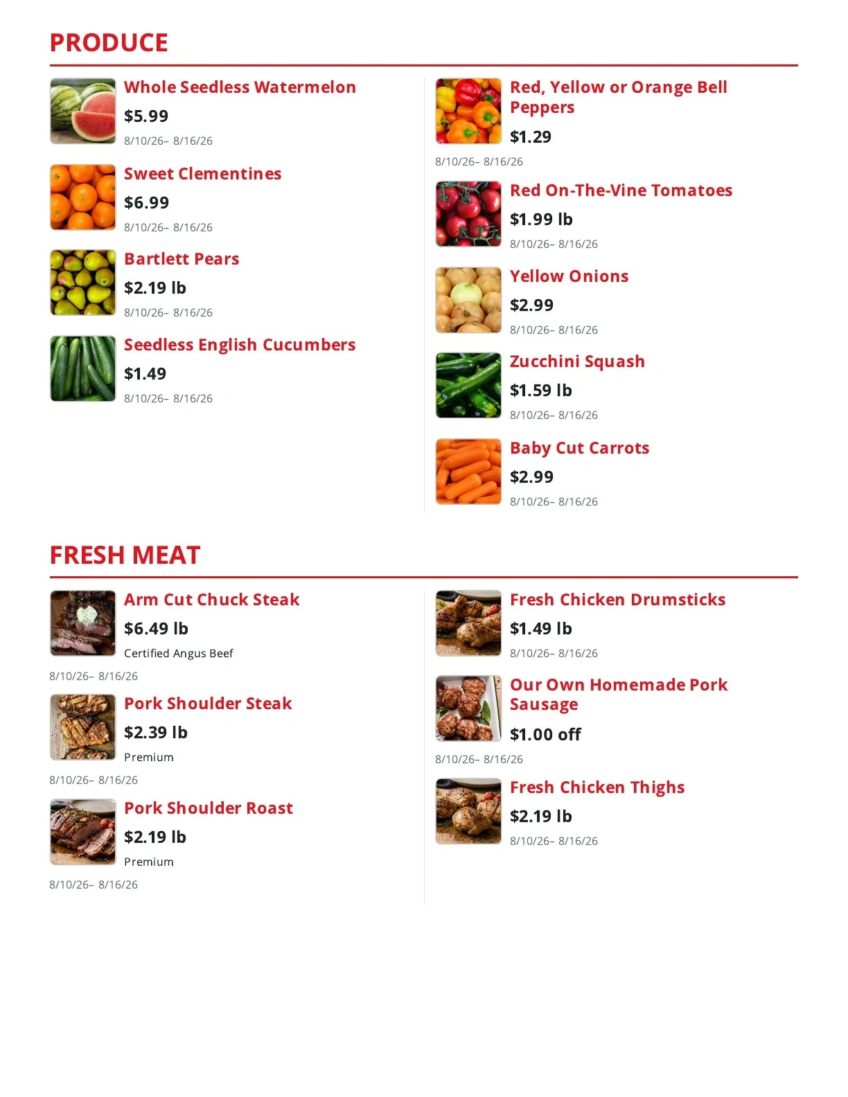 Service Food Market flyer page 2