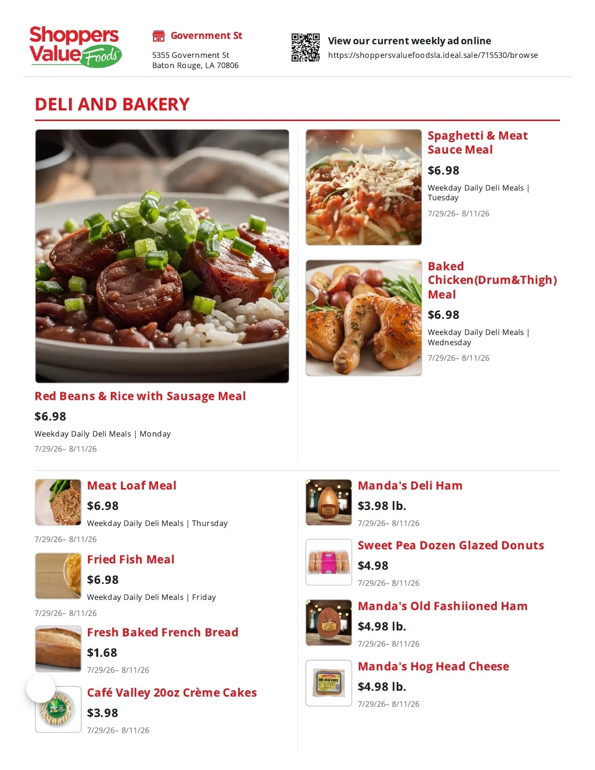 Shoppers Value Foods Louisiana flyer page 1