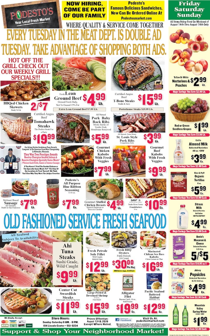 Podesto's Market flyer page 1