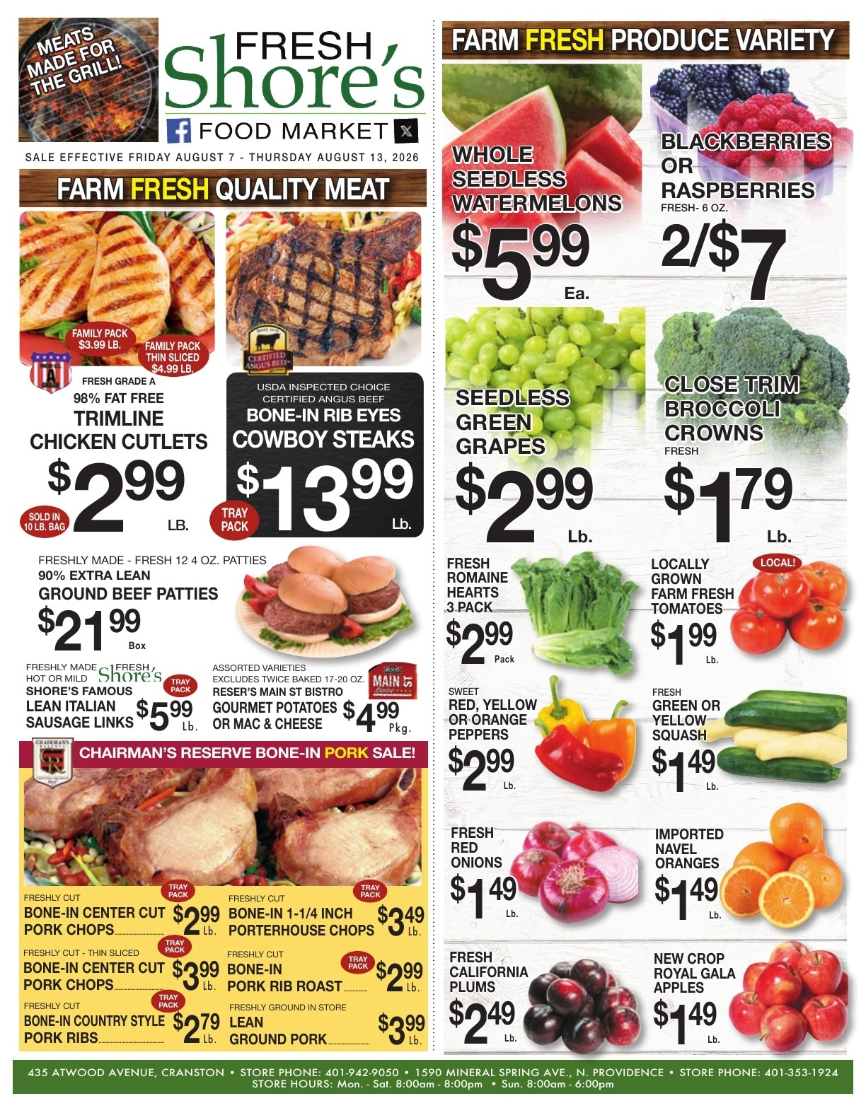 Shore's Market flyer page 1