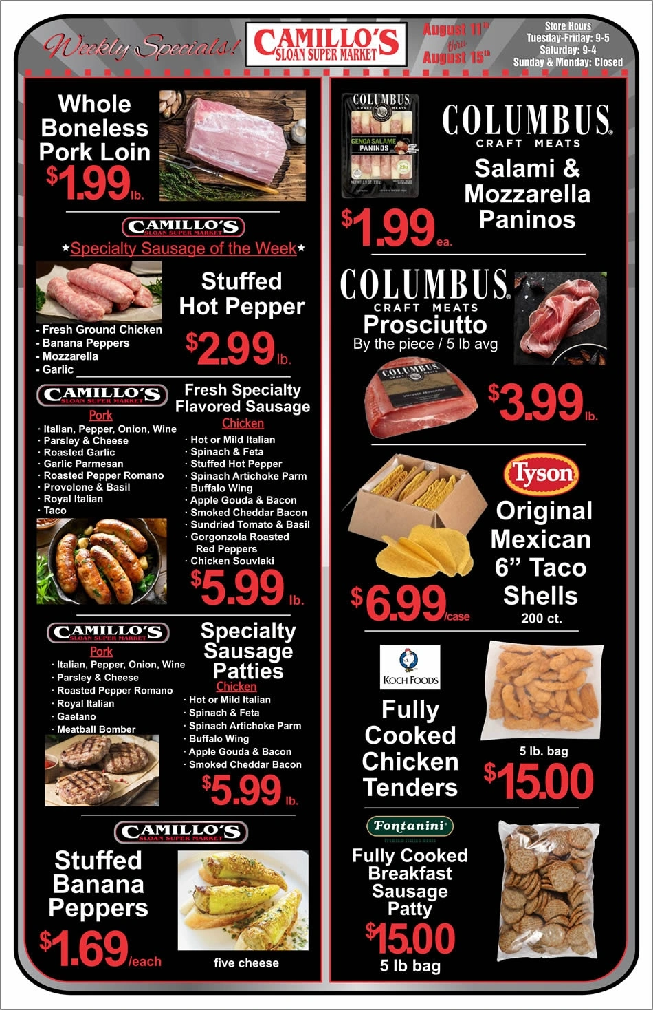 Sloan Super Market flyer page 1