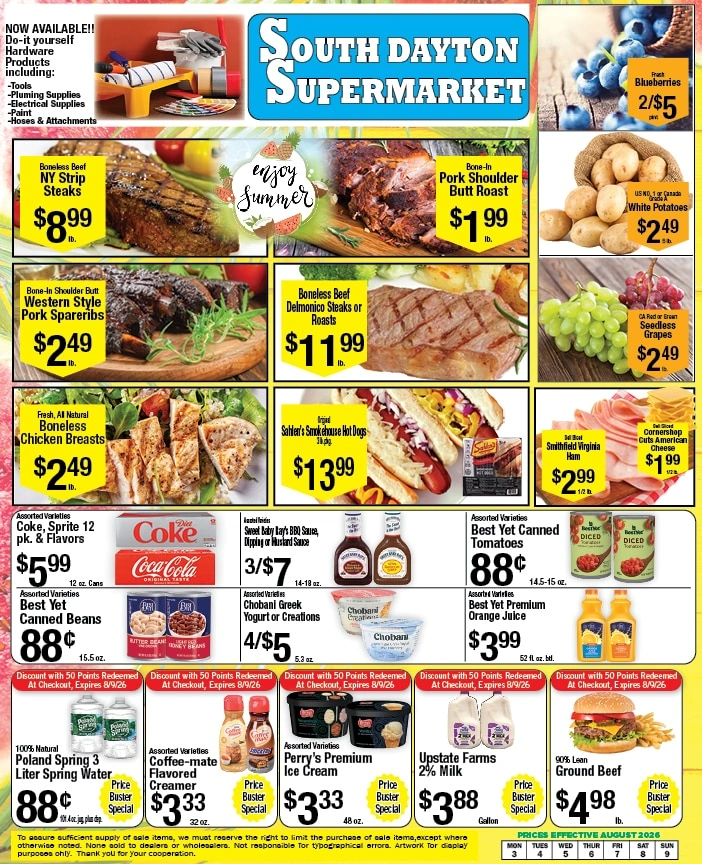 South Dayton Supermarket flyer page 1