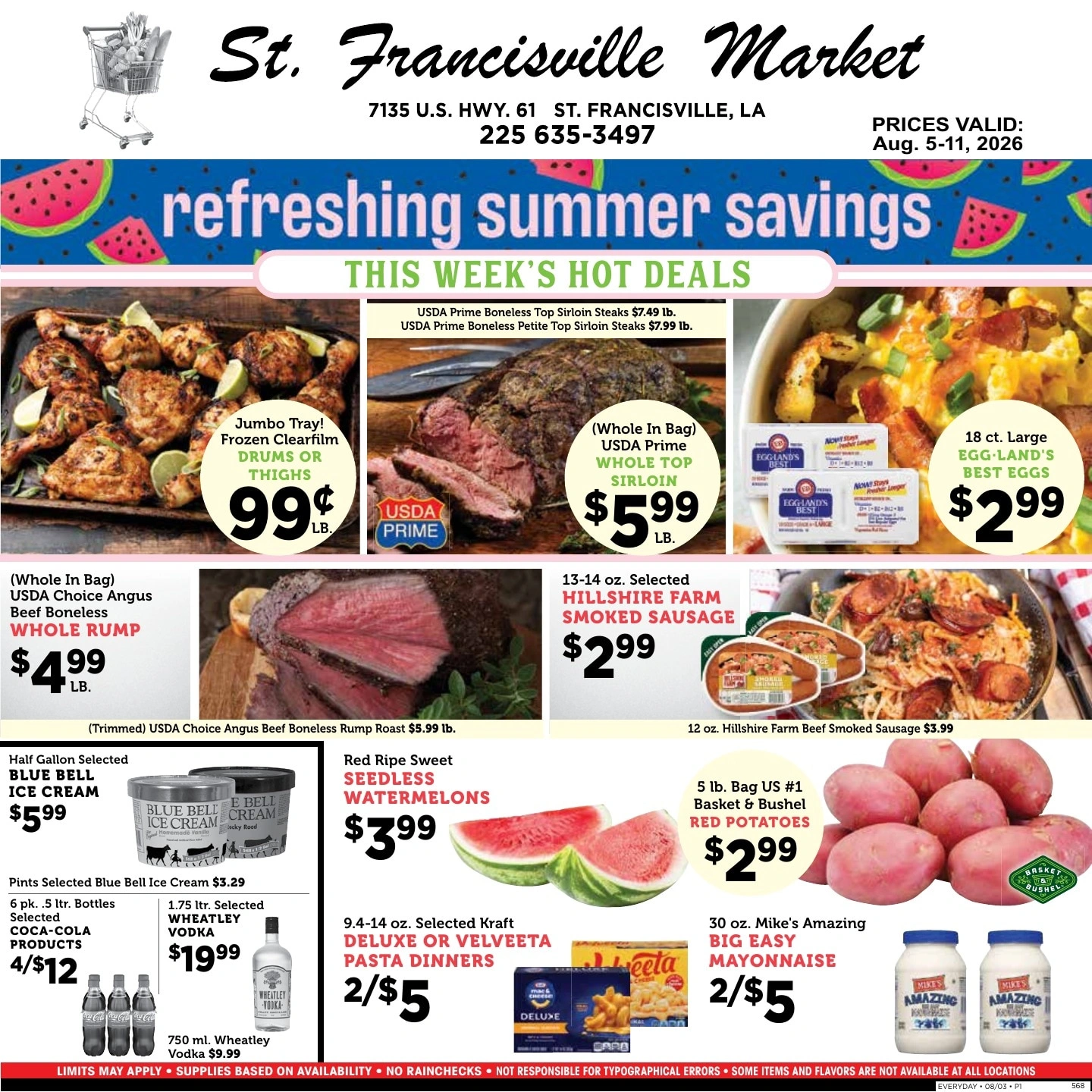 St. Francisville Market flyer page 1